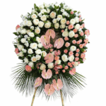 Corona funebre di fiori misti